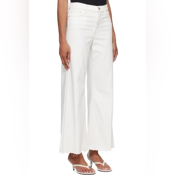 Frame Le Palazzo Crop Women's Wide Leg Jeans In White
